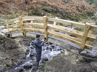 Robin Wood at work on the new bridge