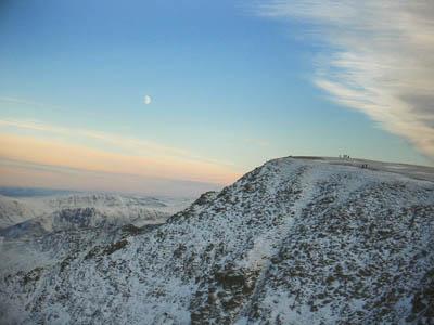 Helvellyn's summit in winter