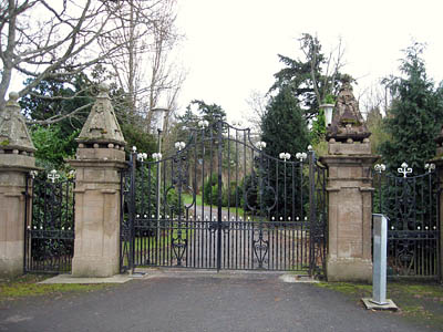 The gates to the Snowies Boquhan estate in Stirlingshire