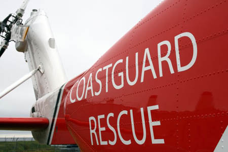 One of the Coastguard helicopters