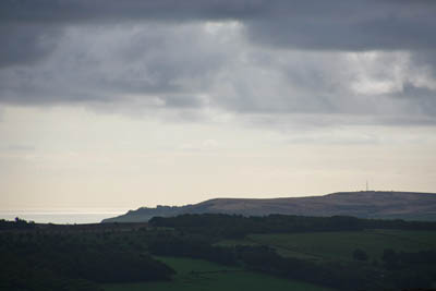The North Sea sparkles in the distance beyond a yet unseen Robin Hood's Bay