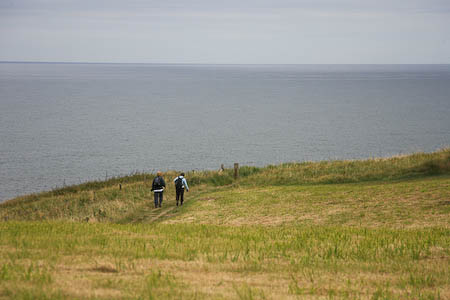 Walkers on the English coast