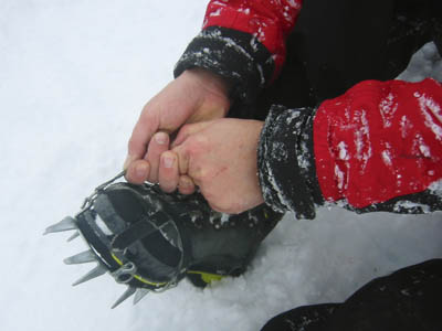 How soon do your crampons go on?
