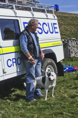 Stanley, safe after his ordeal in a Yorkshire Dales pothole