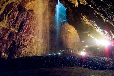 Visitors can take a winch trip down into the main chamber of Gaping Gill