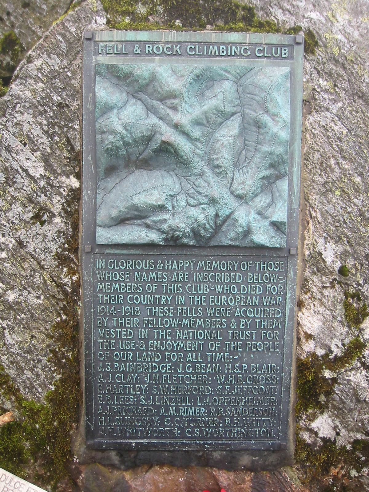 FRCC plaque on Great Gable