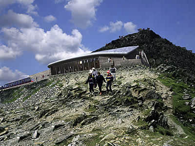 The new Hafor Eryri building, mapped by OS surveyors on Snowdons summit