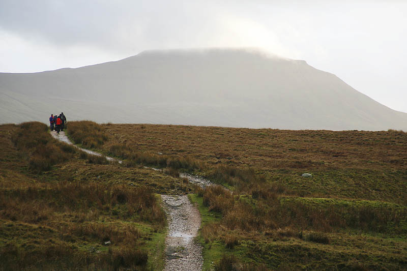 The Three Peaks route, with Ingleborough in the distance
