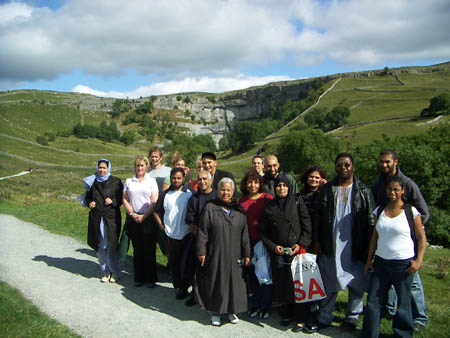 A Mosaic Partnership group at Malham Cove in the Yorkshire Dales