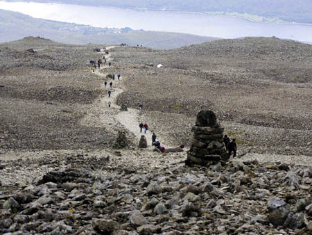 The Ben Nevis path, cleared by John Muir Trust of litter and unnecessary cairns