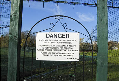 The sign warning walkers they should use a different path
