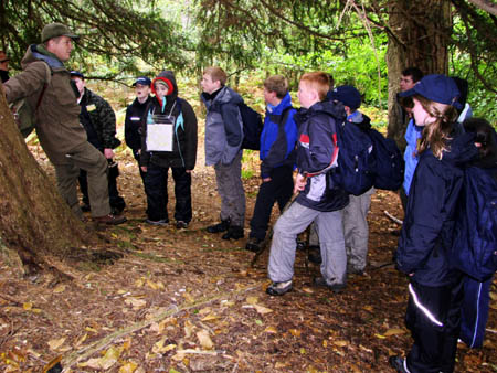 Ray Mears with the OS map competition winners