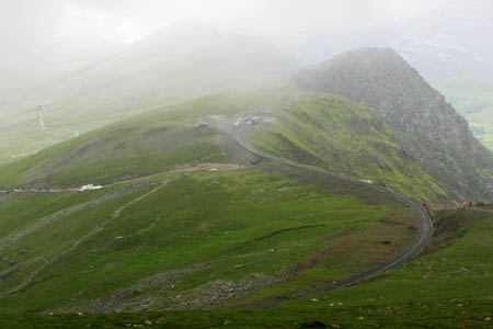 The race route up Snowdon. Photo: David Davies