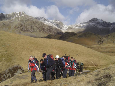 A casualty is carried off the fells