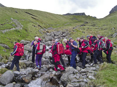 Mountain rescuers in action
