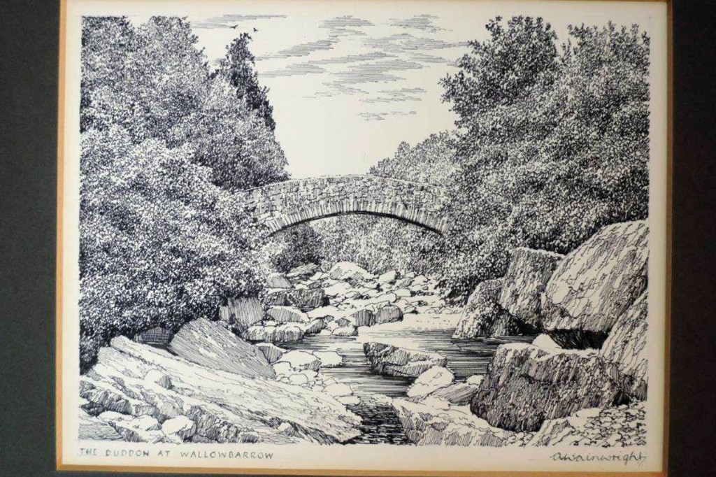 The signed drawing of the Duddon at Wallowbarrow could make £800. Image: 1818 Auctioneers The signed drawing of the Duddon at Wallowbarrow could make £800. Image: 1818 Auctioneers
