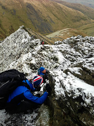 Conditions on Sharp Edge during the rescue. Photo supplied by reader Stephen Little Conditions on Sharp Edge during the rescue. Photo supplied by reader Stephen Little