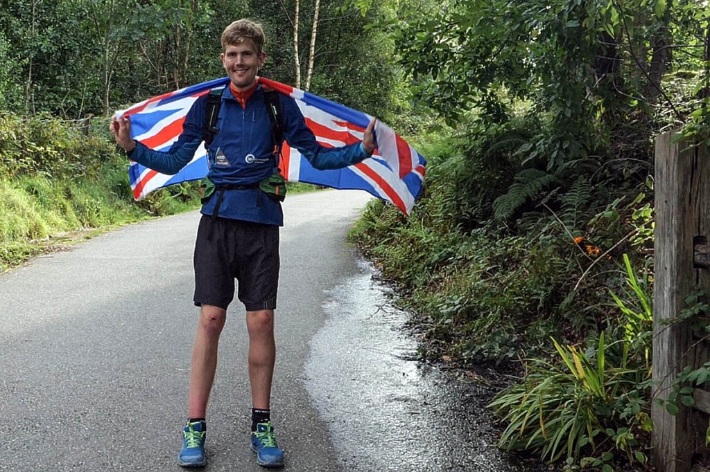 Alex Staniforth at the end of his challenge. Photo: Jonathan Davies Photographic