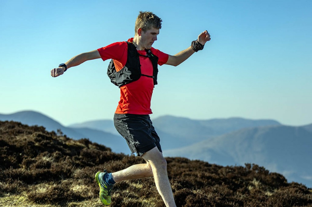 Alex Staniforth in training on Fleetwith Pike in the Lake District