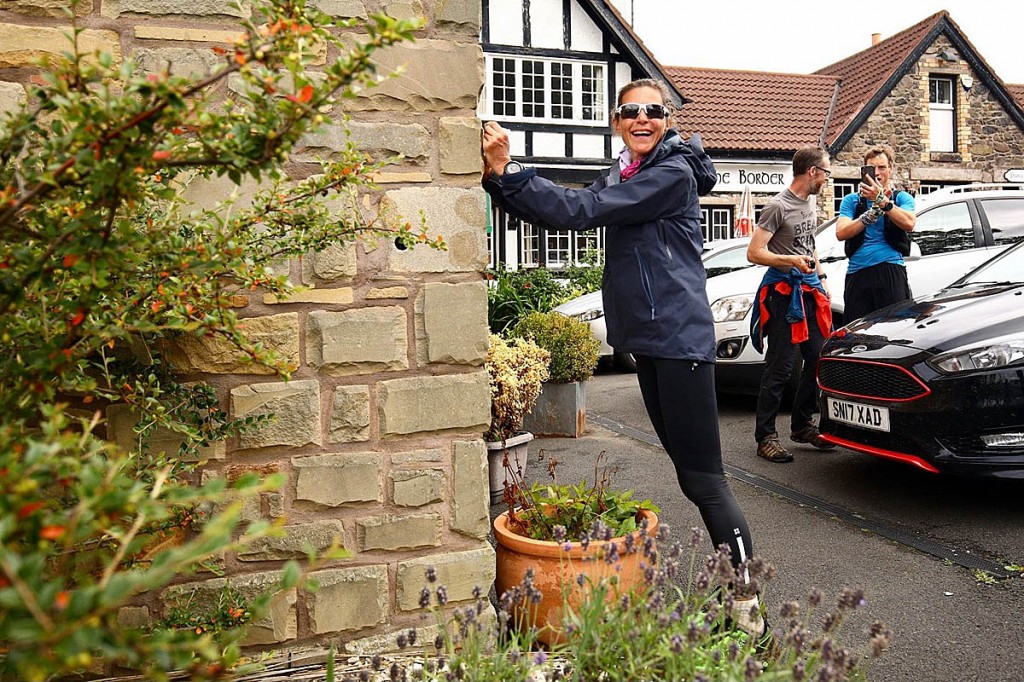 Anna Troup at the Kirk Yetholm finish. Photo: Jamie Rutherford