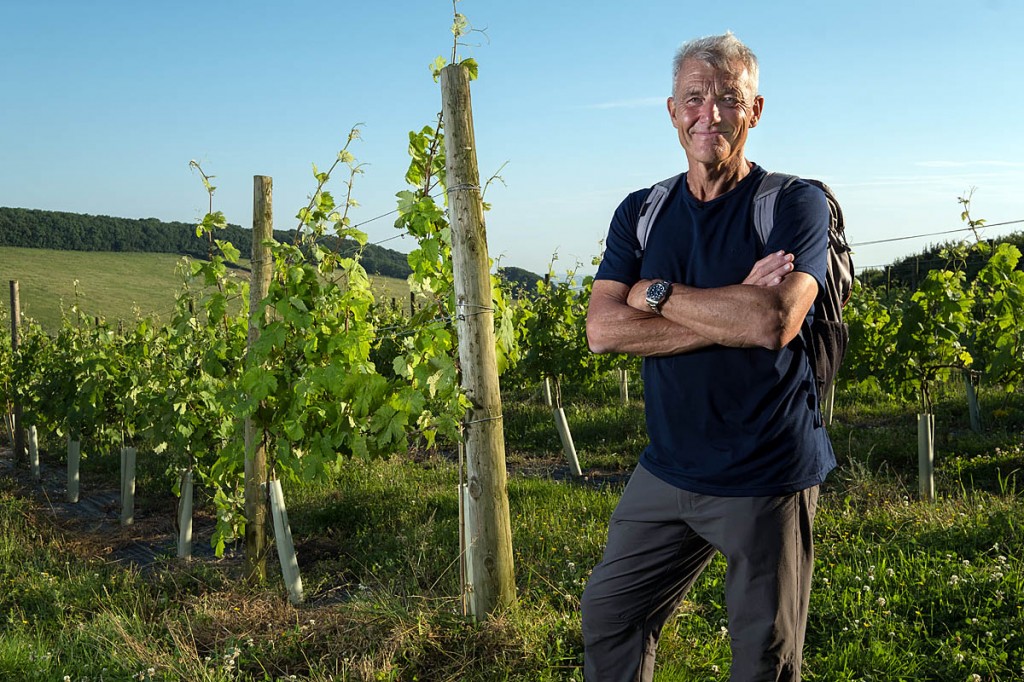 Paul Rose calls in at a Yorkshire vineyard on his journey. Photo: BBC Paul Rose calls in at a Yorkshire vineyard on his journey. Photo: BBC