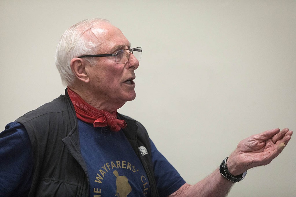 Bob Pettigrew, one of the 'troublemakers' speaks at the meeting. Photo: Bob Smith/grough Bob Pettigrew, one of the 'troublemakers' speaks at the meeting. Photo: Bob Smith/grough