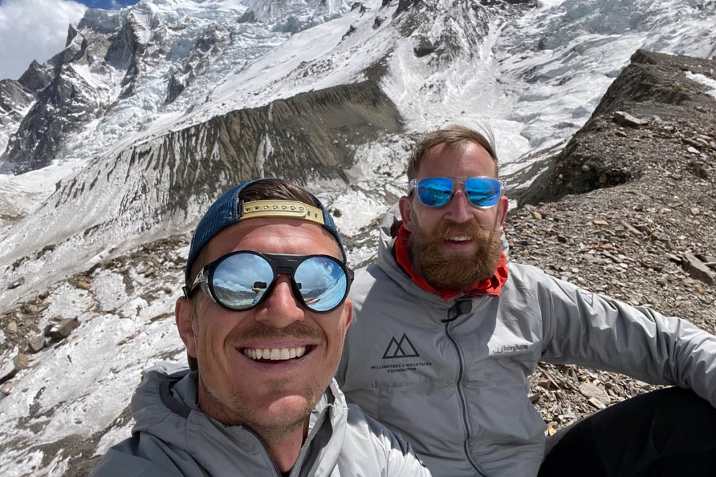 Ed Jackson, left and Ben Halms on Himlung Himal. Photo: Beetle Campbell Ed Jackson, left and Ben Halms on Himlung Himal. Photo: Beetle Campbell
