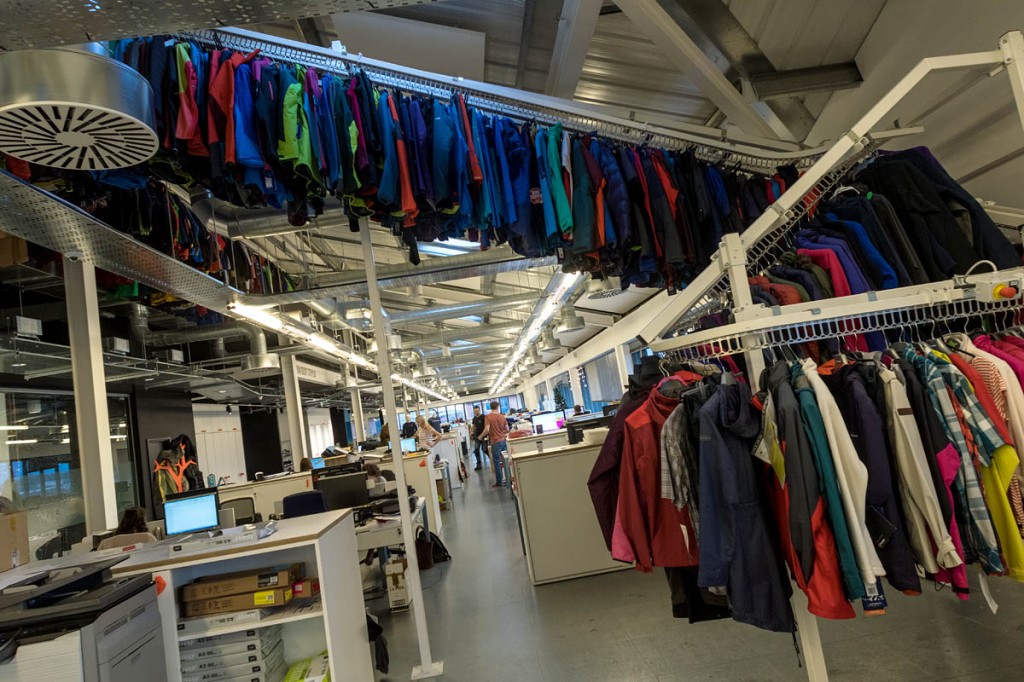 The sky rail at Berghaus's headquarters. Photo: Bob Smith/grough The sky rail at Berghaus's headquarters. Photo: Bob Smith/grough