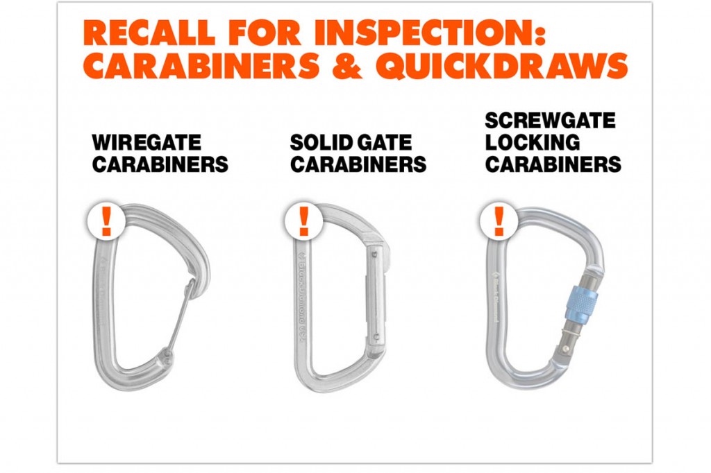 Black Diamond carabiners should be checked before using