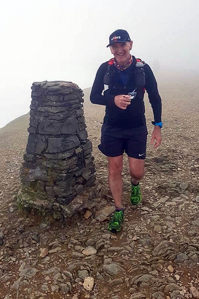 Brian Melia at the summit of Helvellyn during the Lakes Mountain 42 Brian Melia at the summit of Helvellyn during the Lakes Mountain 42