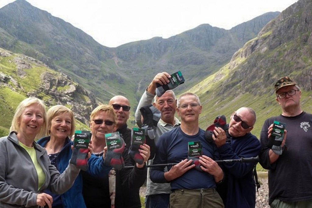 WinG's over-55 group members prepare to step out in their Bridgedale socks