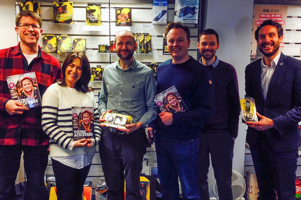 Celebrating the deal: from left, Andi Hayman, Rosker; Stephanie Briggs, Spring PR; Chris James, Scout Association; Chris King, Rosker; Jake Wiid, Strong Roots Training; Paul Andrews, Scout Association Celebrating the deal: from left, Andi Hayman, Rosker; Stephanie Briggs, Spring PR; Chris James, Scout Association; Chris King, Rosker; Jake Wiid, Strong Roots Training; Paul Andrews, Scout Association