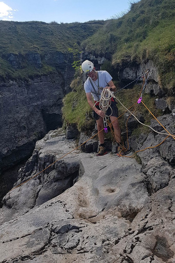 A team member at the scene at Hull Pot. Photo: CRO A team member at the scene at Hull Pot. Photo: CRO