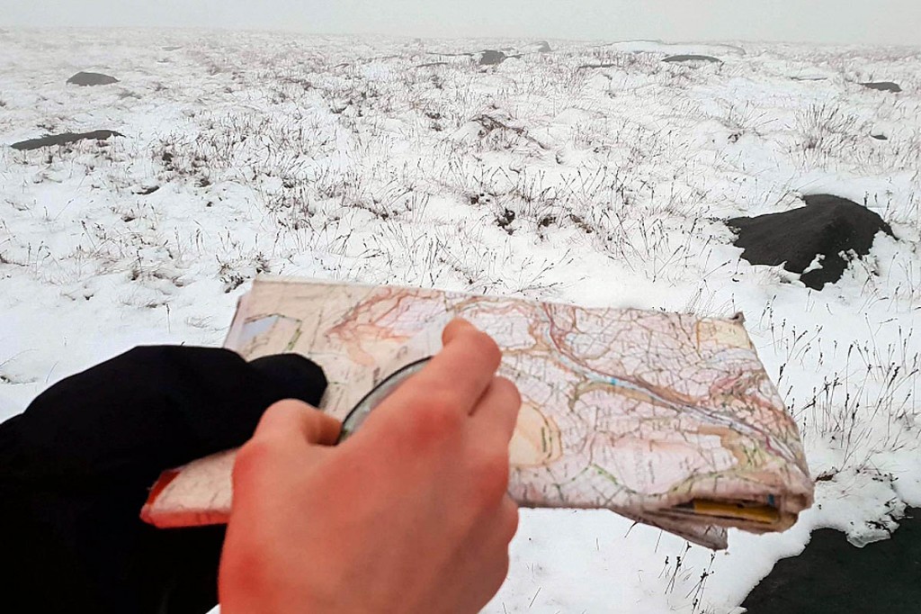 A map and compass are essential when the weather turns. Photo: CVSRT