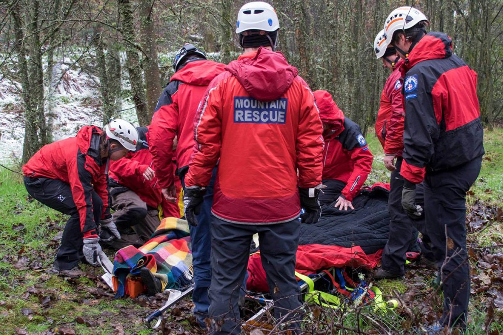 Rescue team members at the site at Hardcastle Crags. Photo: CVSRT Rescue team members at the site at Hardcastle Crags. Photo: CVSRT