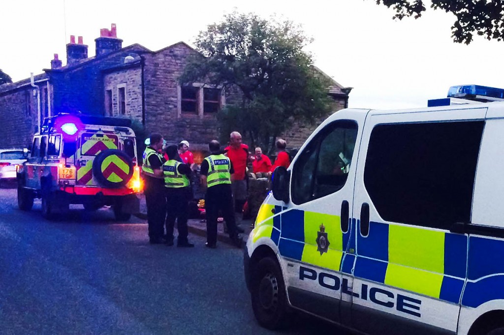 Calder Valley team members and police at the site of the search at Oxenhope. Photo: Calder Valley SRT Calder Valley team members and police at the site of the search at Oxenhope. Photo: Calder Valley SRT