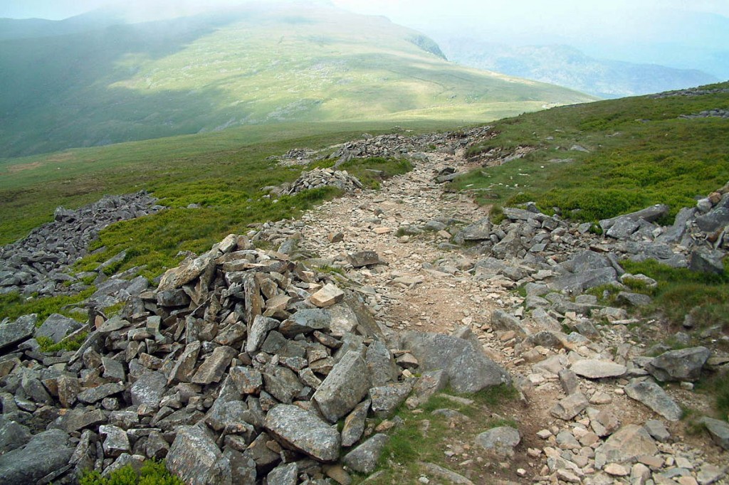 Cairns on the Tŷ Nant Path on Cadair Idris. Photo: Natural Resources Wales