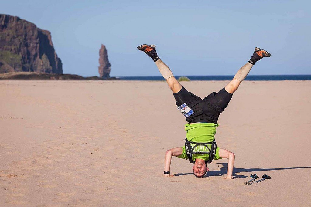 Runner Ian Loader was head over heels at the sight of the finsh at Cape Wrath. Photo: No Limits Photography Runner Ian Loader was head over heels at the sight of the finsh at Cape Wrath. Photo: No Limits Photography