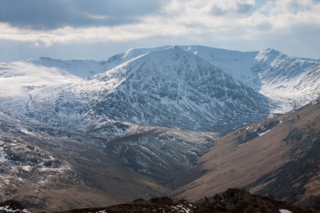 The injured walker was stretchered from the slopes of Helvellyn. Photo: Bob Smith/grough