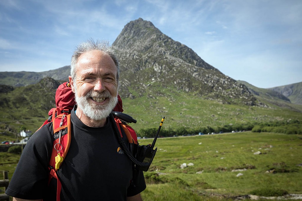 Chris Lloyd, with Tryfan in the distance. Photo: Bob Smith/grough