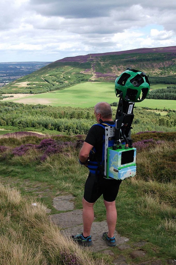 The Google Trekker in action on the Cleveland Way. Photo: North York Moors NPA The Google Trekker in action on the Cleveland Way. Photo: North York Moors NPA