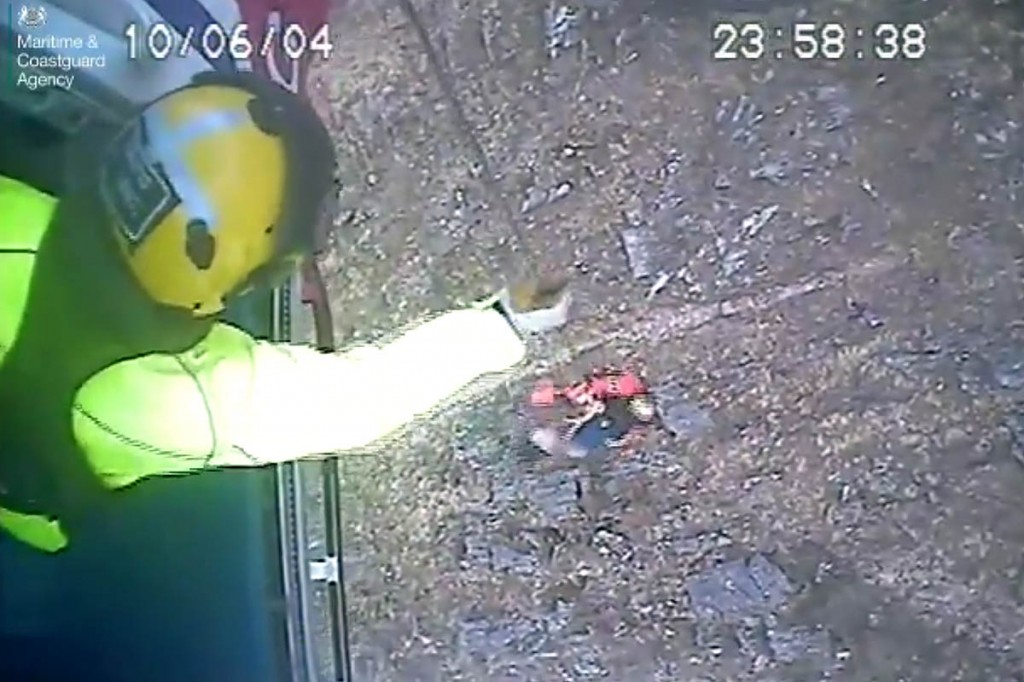 The woman is winched into the Coastguard helicopter. Image: MCA