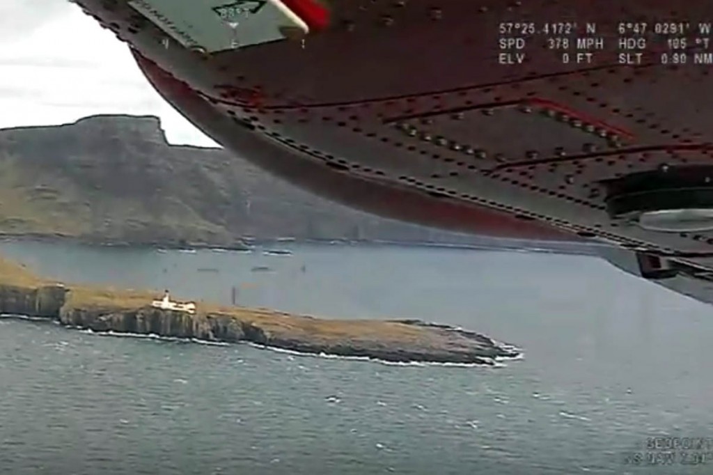 The rescue scene near Neist Point, seen from the Coastguard helicopter. Image: MCA