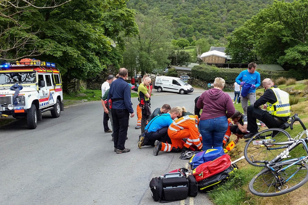 The scene of the cycle crash near Buttermere. Photo: Cockermouth MRT The scene of the cycle crash near Buttermere. Photo: Cockermouth MRT