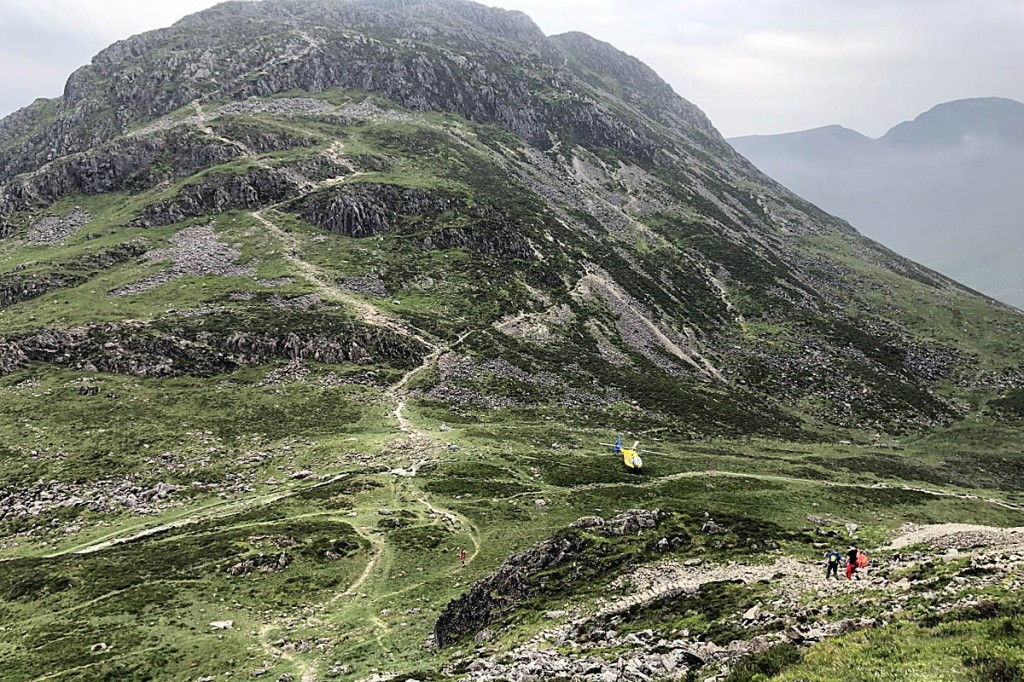 The walker fell on the descent from High Crag to Scarth Gap. Photo: Cockermouth MRT The walker fell on the descent from High Crag to Scarth Gap. Photo: Cockermouth MRT