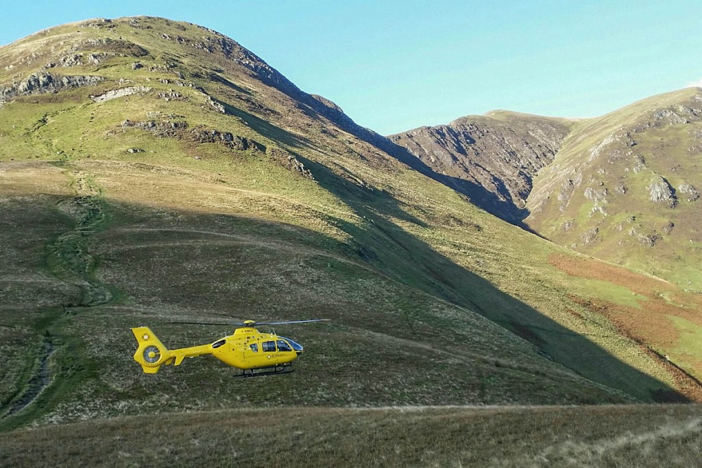 The North West Air Ambulance at the scene. Photo: Cockermouth MRT