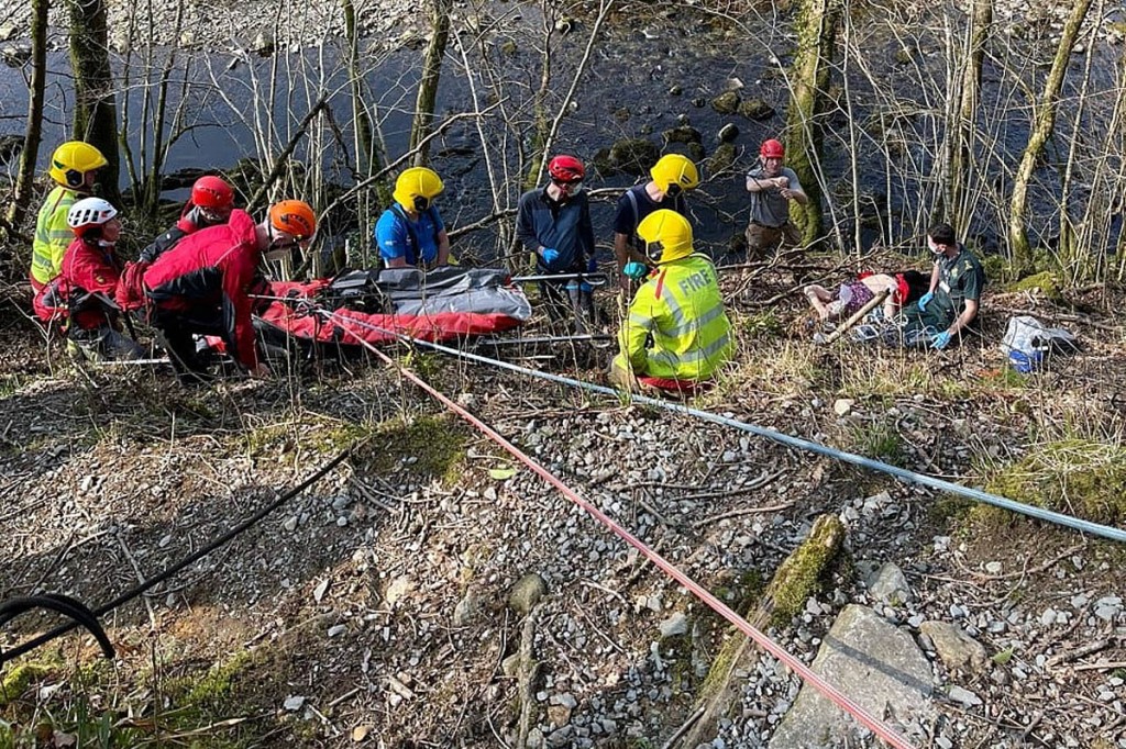 Rescuers at the scene near Colwith. Photo: Coniston MRT