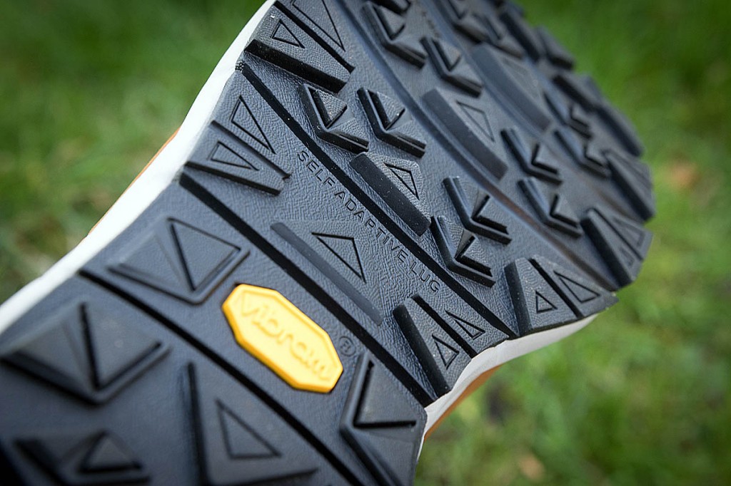The Vibram sole, with its lateral flex lines, provided good grip. Photo: Bob Smith/grough The Vibram sole, with its lateral flex lines, provided good grip. Photo: Bob Smith/grough