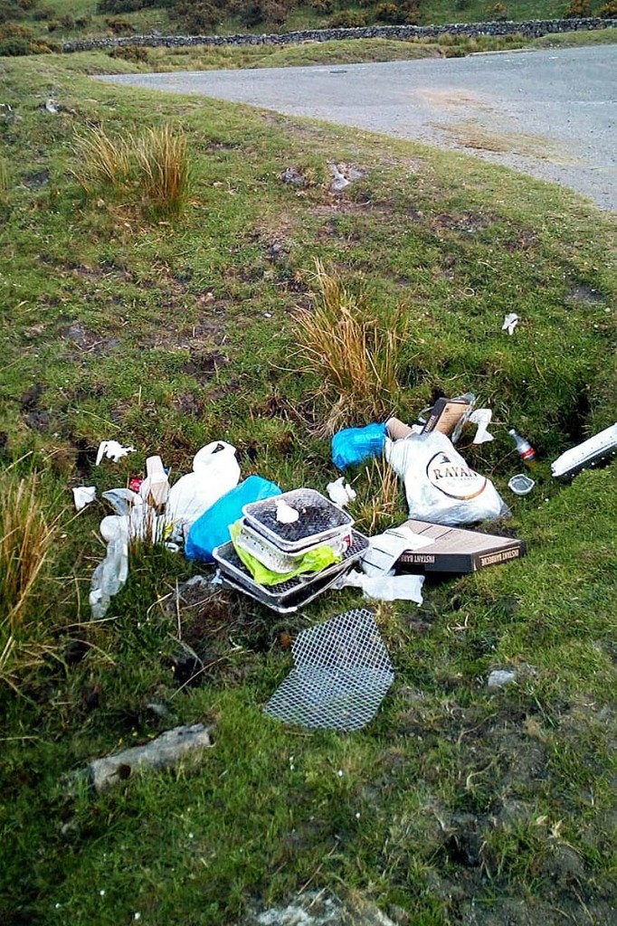 Rubbish left by visitors to Dartmoor. Photo: Dartmoor NPA Rubbish left by visitors to Dartmoor. Photo: Dartmoor NPA