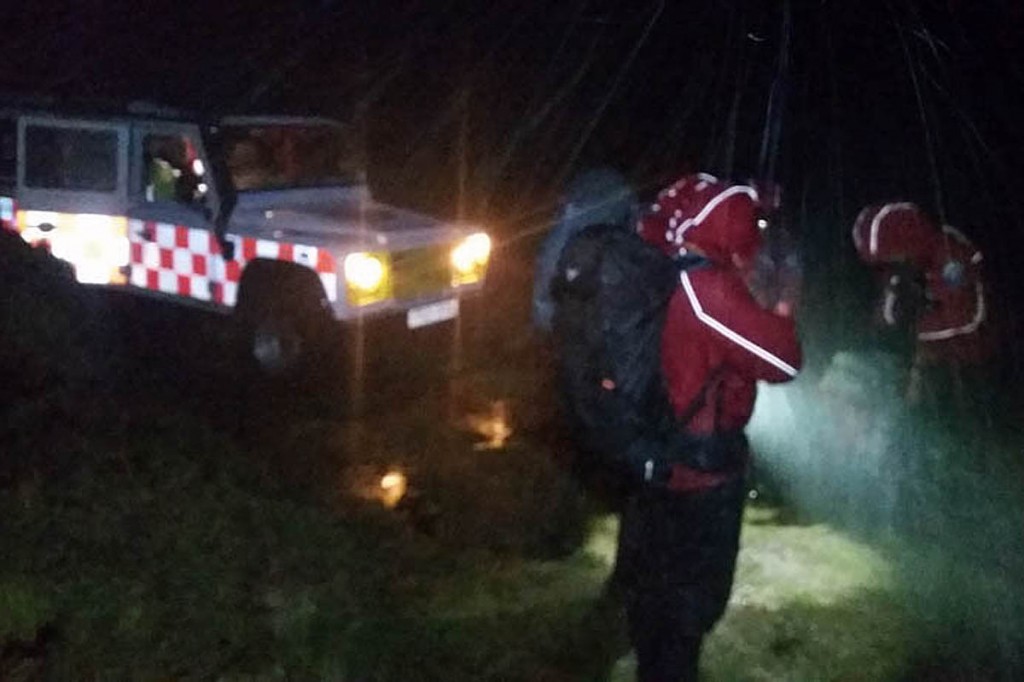 Rescuers faced driving rain and squally winds. Photo: DSRT Ashburton